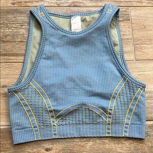Fabletics Blue and Yellow Racerback Sports Bra